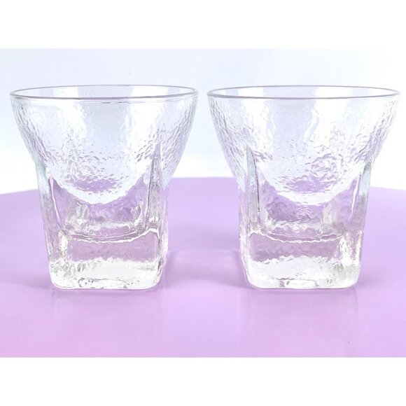 Vintage tumblers, pair of St. Regis ice cube pattern Libbey cocktail glasses - Picture 5 of 10